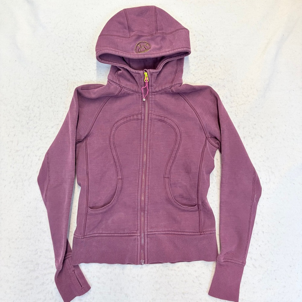 Lululemon Scuba Full Zip Hoodie Womens 4 Purple Cotton Blend Thumbholes